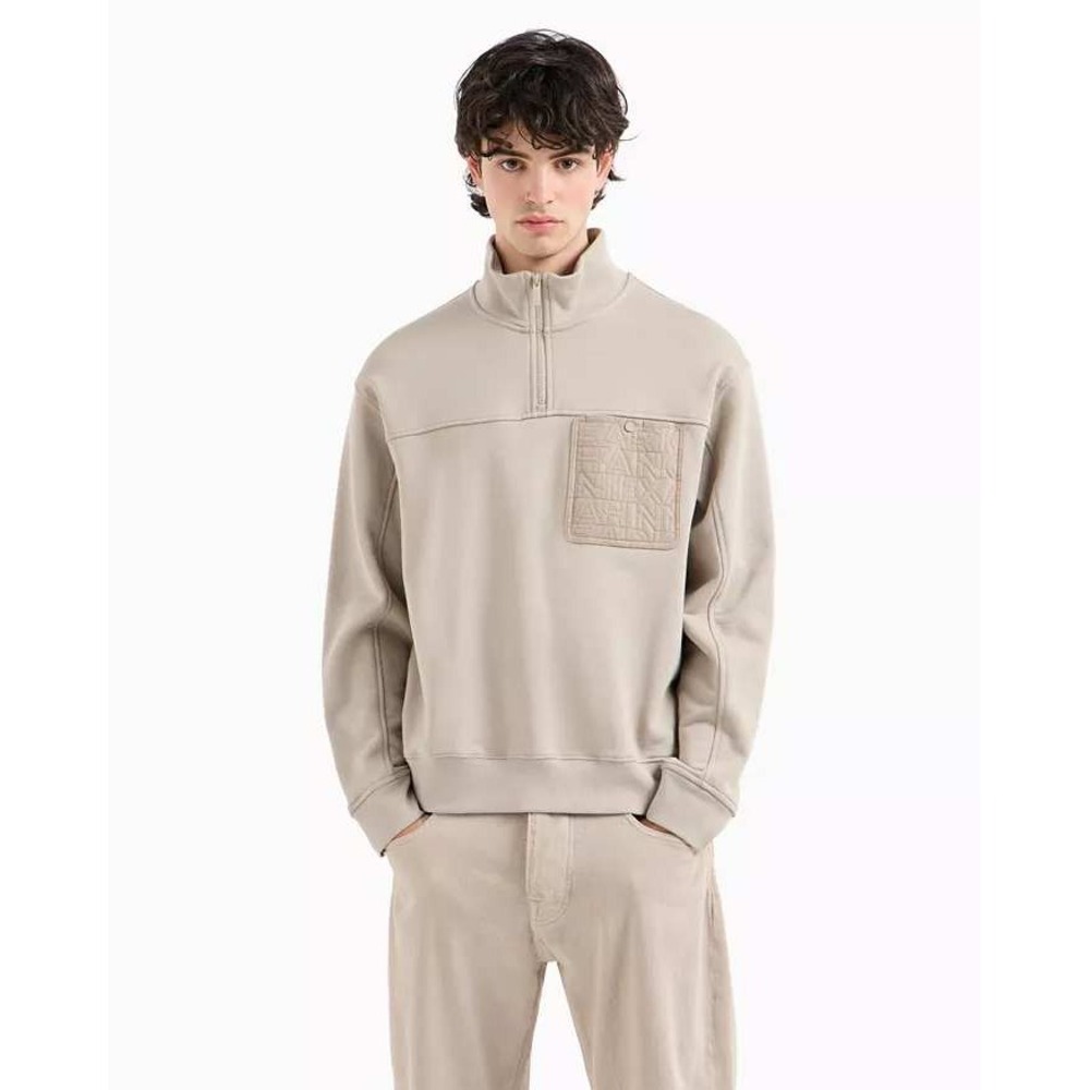 A|X Armani Exchange Men's Quarter-Zip Long-Sleeve Sweatshirt Pocket  NEW